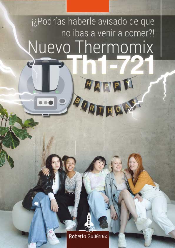 cartel promocional para el video de la animación promocional del nuevo robot de Thermomix